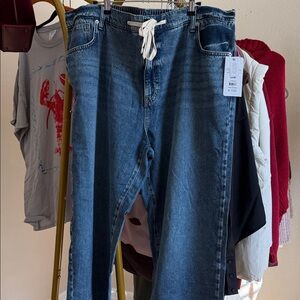 Terra & Sky Blue Relaxed Jeans with Drawstring